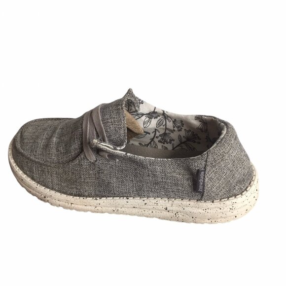 Hey Dude Wendy Shoes Womens Size 8 Gray Chambray Slip On Loafers SKU 121533901 - Picture 5 of 12